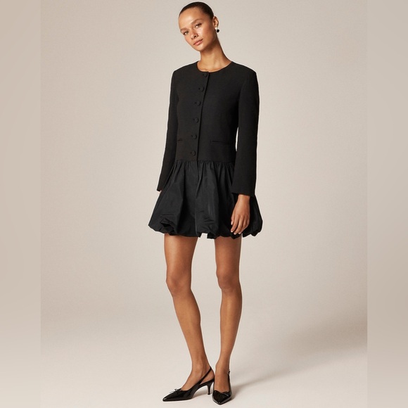 J. Crew Dresses & Skirts - J. Crew Lady Jacket Mixi Mini Dress in Black Size 4 NWT